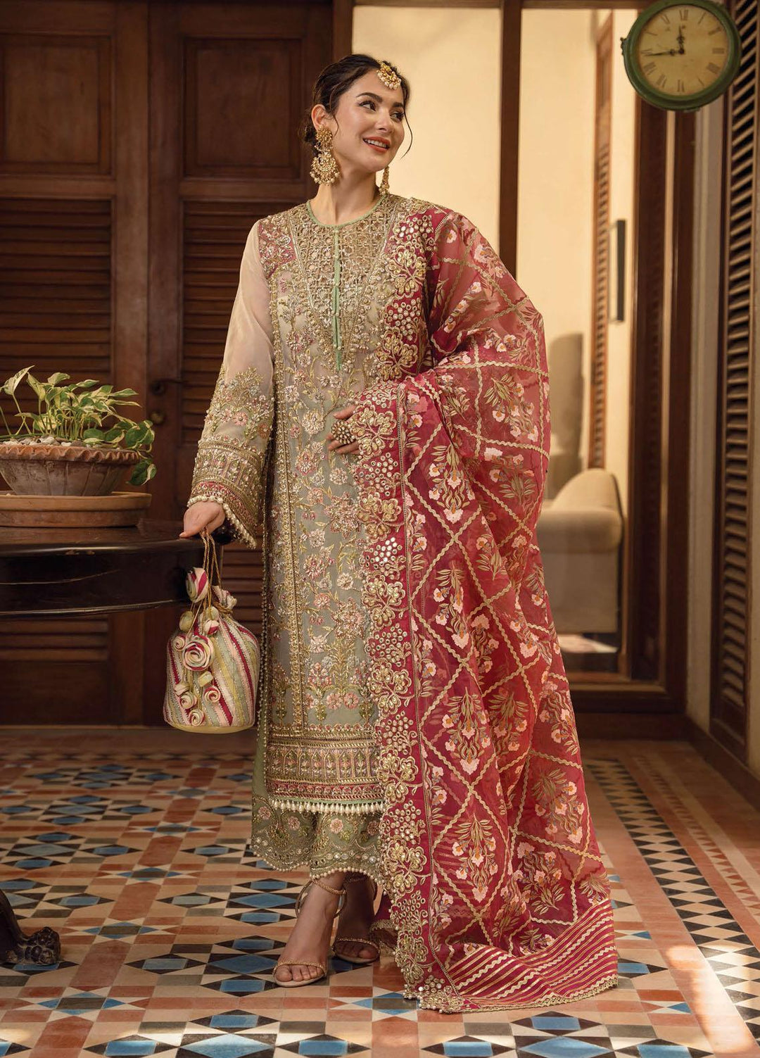 Aik Jhalak by Crimson Embroidered  Suits Unstitched 3 Piece CR22AJ D2 - Luxury Wedding Collection