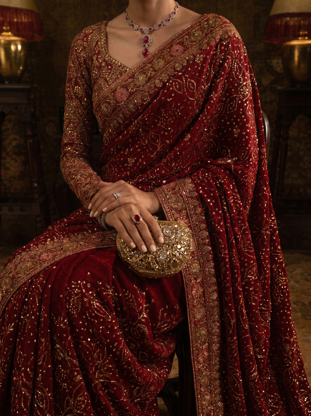 The Sari Edit by Aik Atelier Unstitched Silk Luxury Embroidered Saree AIK25SE Look-01 - Formals Collection