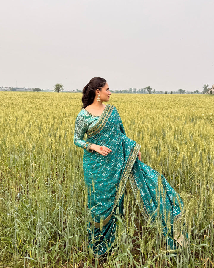 The Sari Edit by Aik Atelier Unstitched Silk Luxury Embroidered Saree AIK25SE Look-03 - Formals Collection