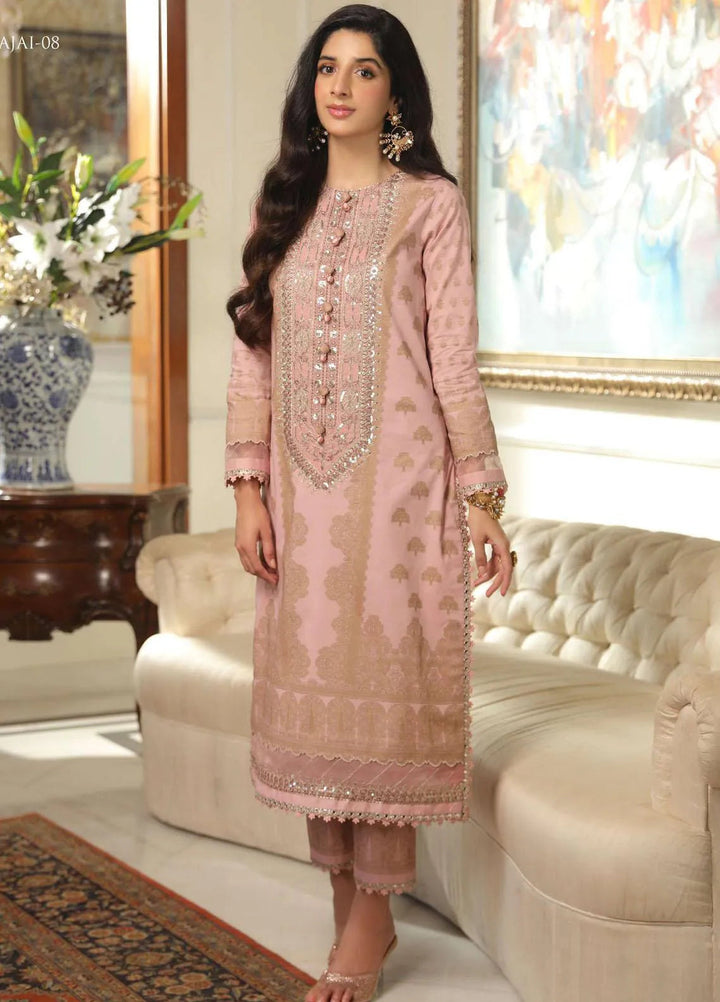 Aira By Asim Jofa Embroidered Cambric Unstitched Suit 2 Piece AJ23A AJAI-08 - Eid Collection