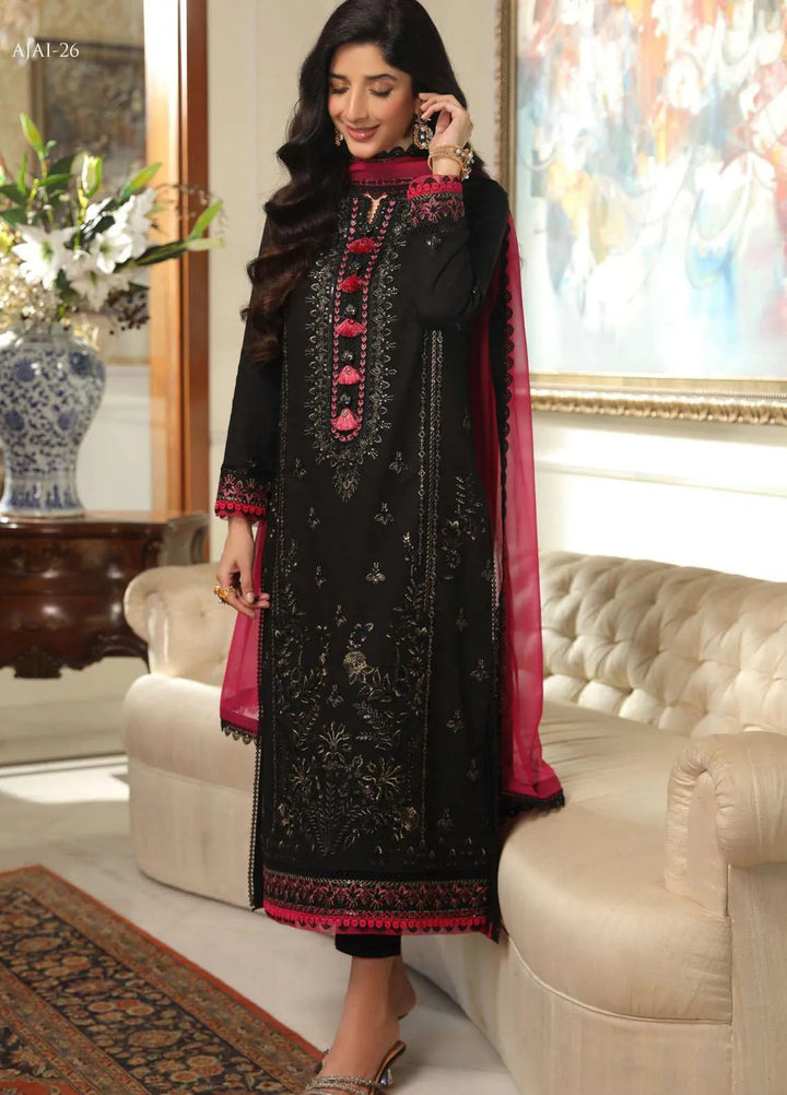 Aira By Asim Jofa Embroidered Cambric Unstitched Suit 2 Piece AJ23A AJAI-26 - Eid Collection