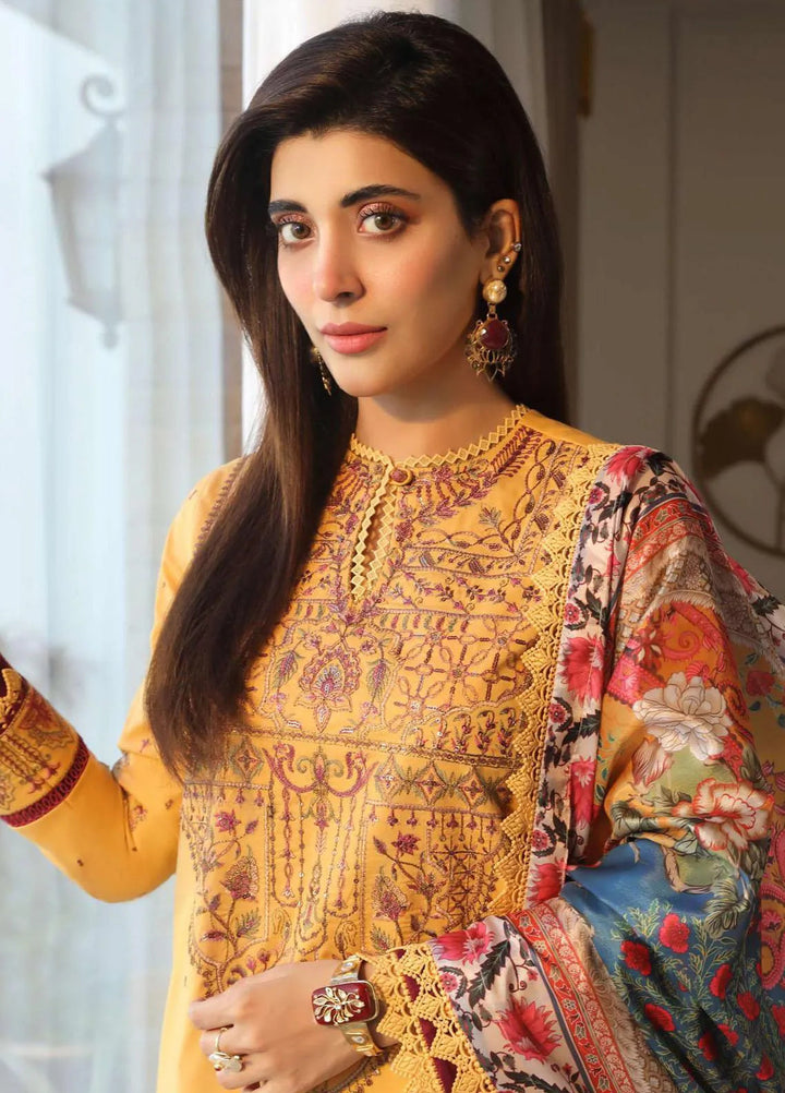 Aira By Asim Jofa Embroidered Cambric Unstitched Suit 3 Piece AJ23A AJAI-22 - Eid Collection
