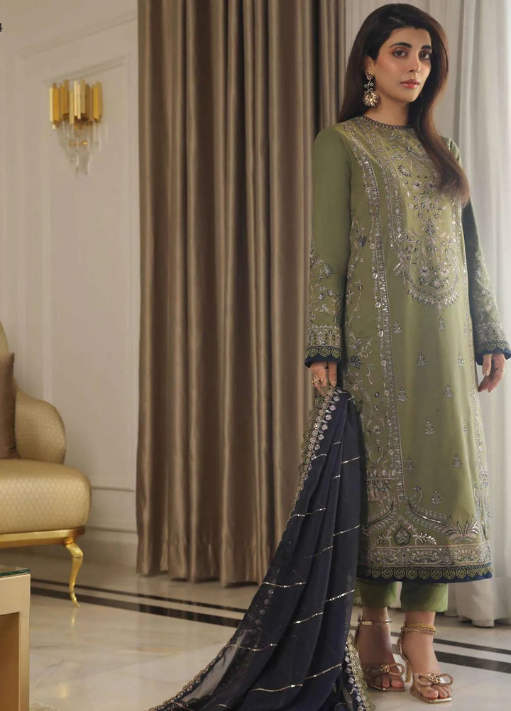 Aira By Asim Jofa Embroidered Cambric Unstitched Suit 3 Piece AJ23A AJAI-24 - Eid Collection