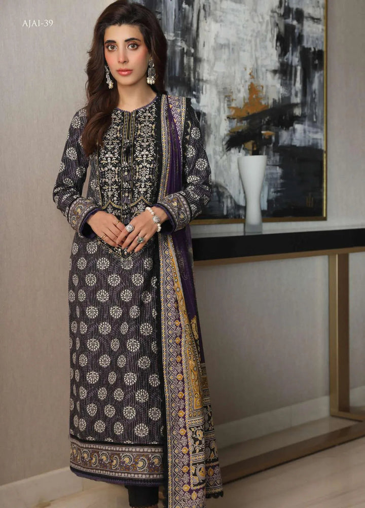Aira By Asim Jofa Embroidered Cambric Unstitched Suit 3 Piece AJ23A AJAI-39 - Eid Collection
