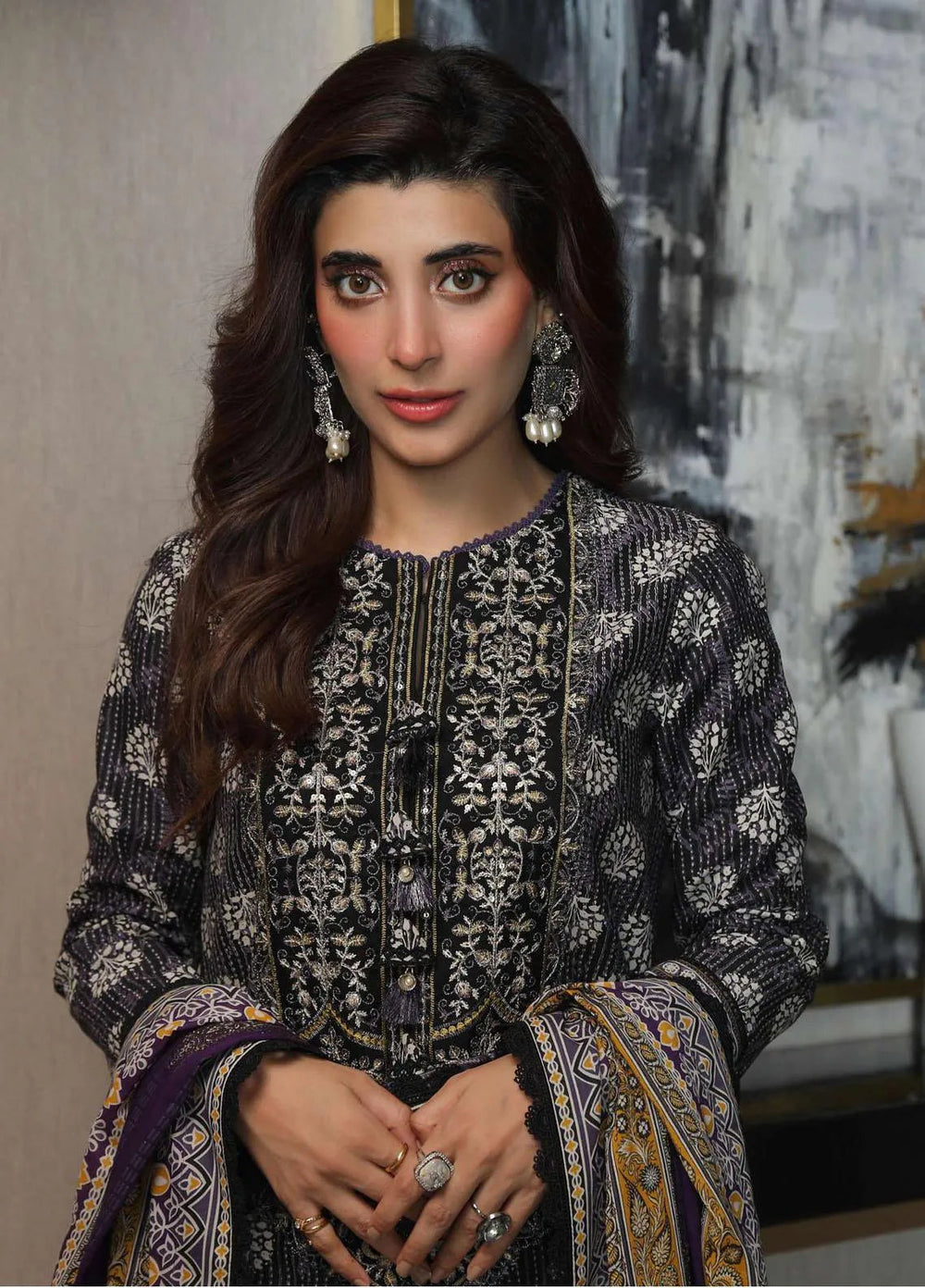 Aira By Asim Jofa Embroidered Cambric Unstitched Suit 3 Piece AJ23A AJAI-39 - Eid Collection