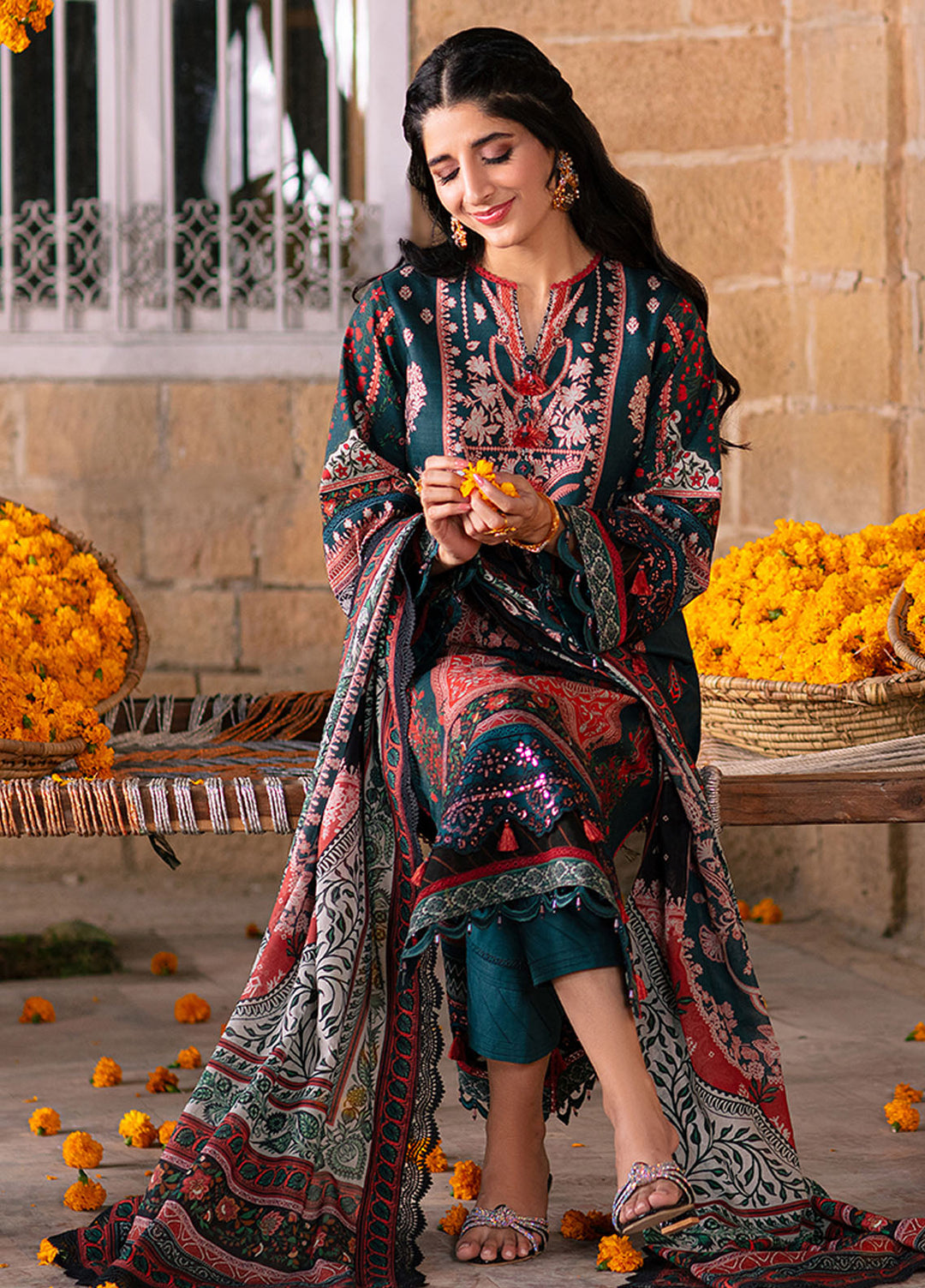 Aira by Asim Jofa Embroidered Dobby Suits Unstitched 3 Piece AJ24AS AJAR-13 - Summer Collection