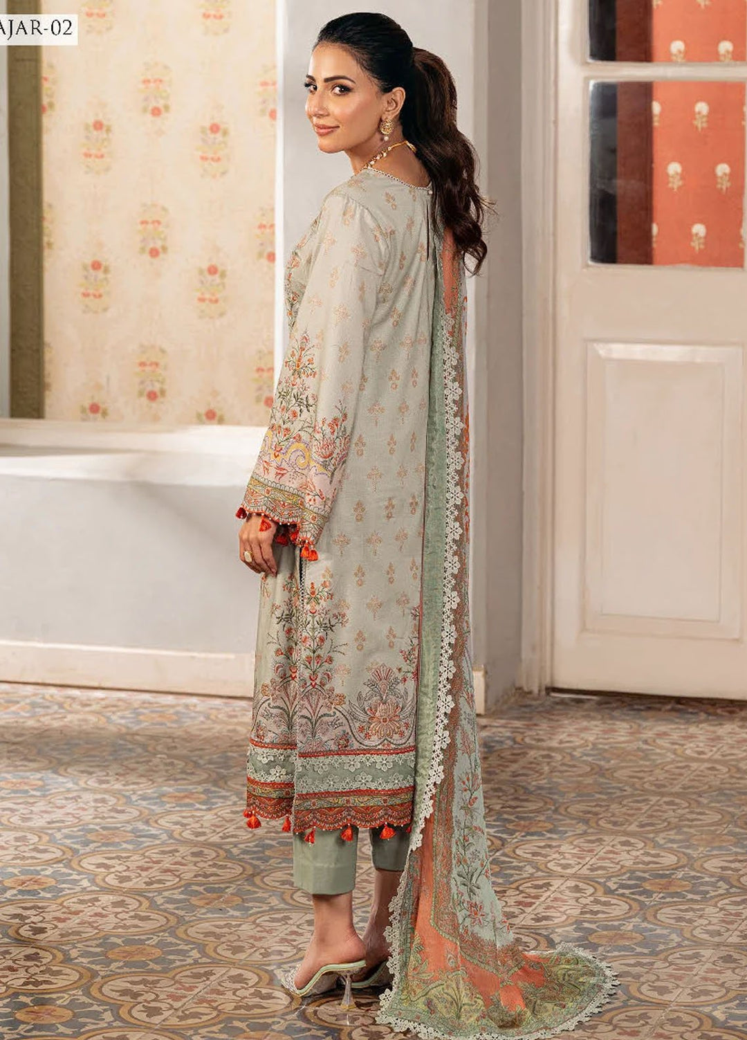 Aira by Asim Jofa Embroidered Jacquard Suits Unstitched 3 Piece AJ24AS AJAR-02 - Summer Collection