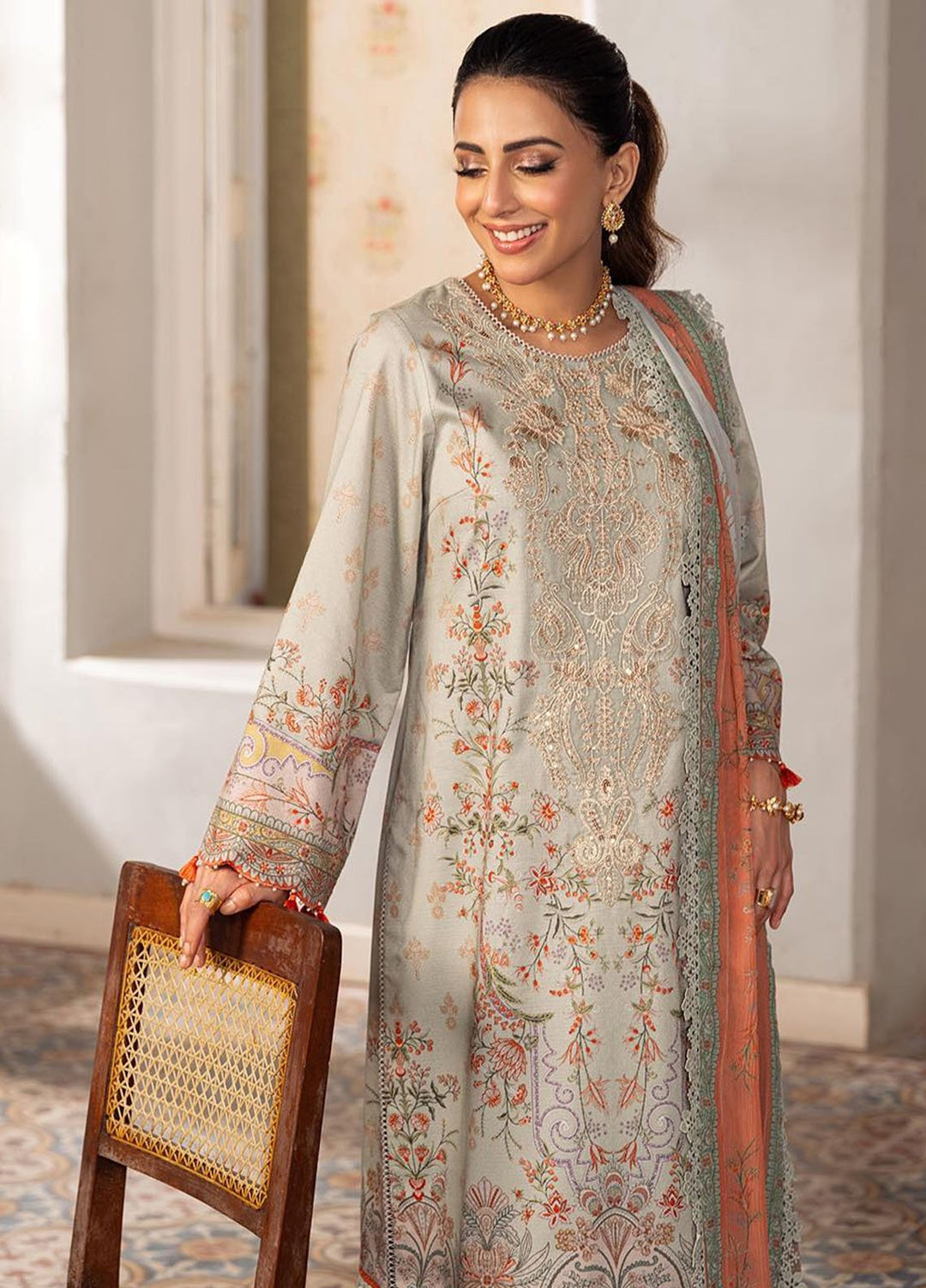 Aira by Asim Jofa Embroidered Jacquard Suits Unstitched 3 Piece AJ24AS AJAR-02 - Summer Collection