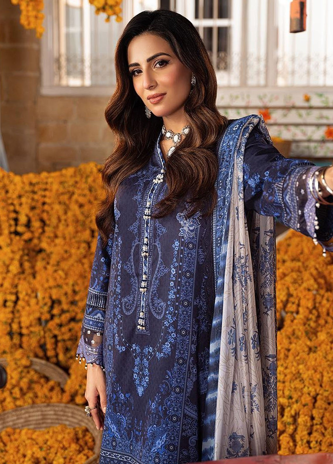 Aira by Asim Jofa Embroidered Jacquard Suits Unstitched 3 Piece AJ24AS AJAR-09 - Summer Collection