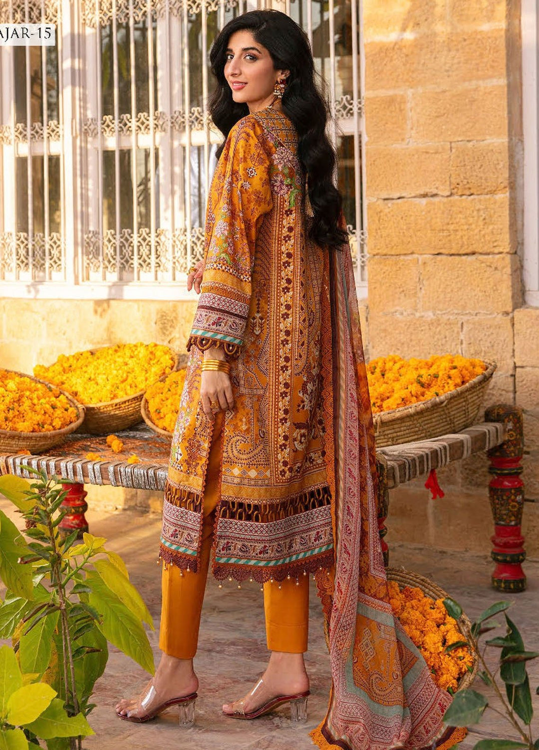 Aira by Asim Jofa Embroidered Lawn Suits Unstitched 3 Piece AJ24AS AJAR-15 - Summer Collection