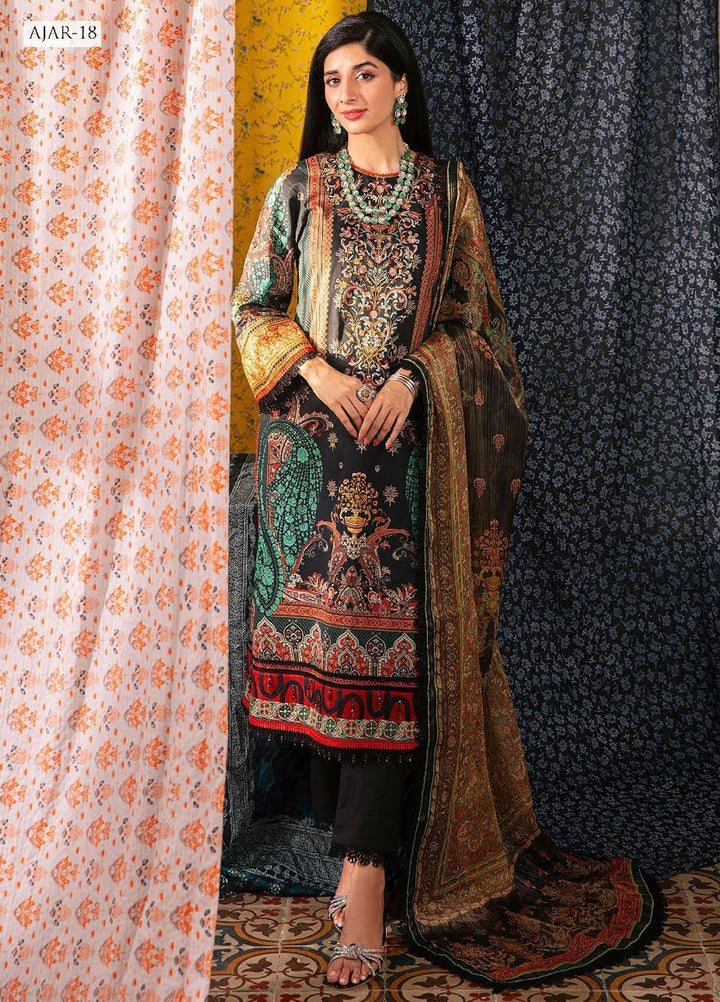 Aira by Asim Jofa Embroidered Lawn Suits Unstitched 3 Piece AJ24AS AJAR-18 - Summer Collection