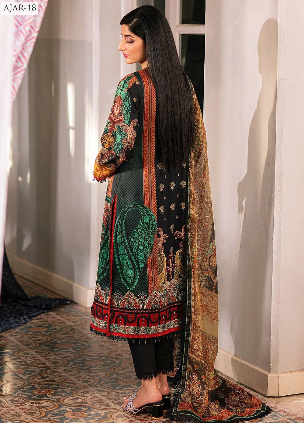 Aira by Asim Jofa Embroidered Lawn Suits Unstitched 3 Piece AJ24AS AJAR-18 - Summer Collection