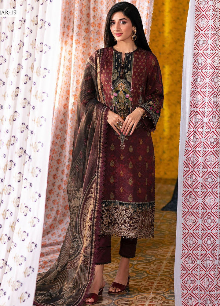 Aira by Asim Jofa Embroidered Lawn Suits Unstitched 3 Piece AJ24AS AJAR-19 - Summer Collection