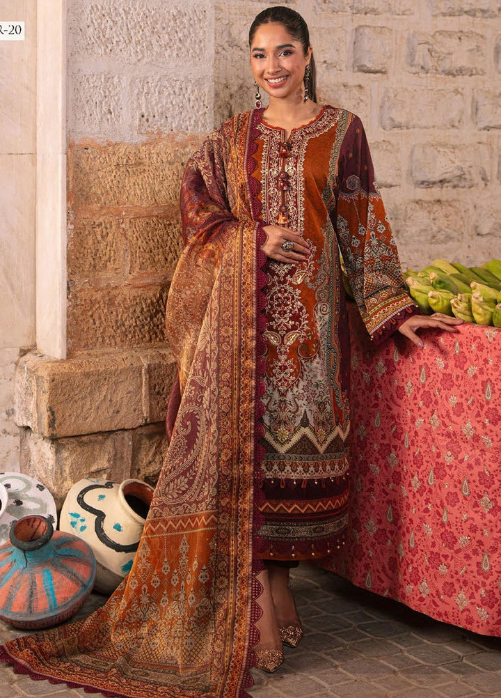 Aira by Asim Jofa Embroidered Lawn Suits Unstitched 3 Piece AJ24AS AJAR-20 - Summer Collection