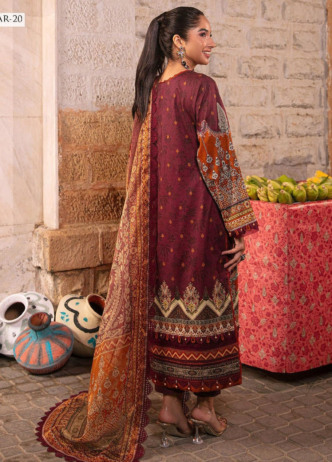 Aira by Asim Jofa Embroidered Lawn Suits Unstitched 3 Piece AJ24AS AJAR-20 - Summer Collection