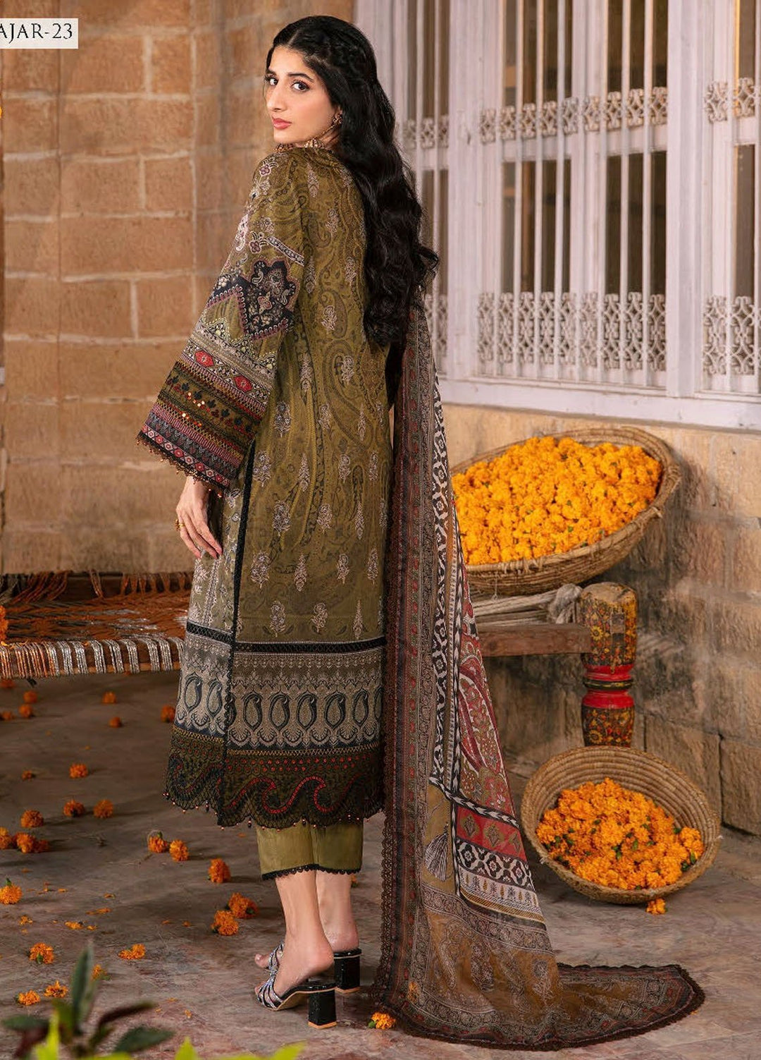 Aira by Asim Jofa Embroidered Lawn Suits Unstitched 3 Piece AJ24AS AJAR-23 - Summer Collection