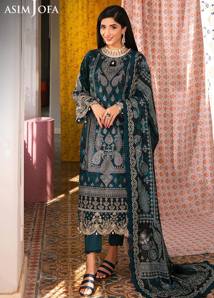 Aira by Asim Jofa Embroidered Lawn Suits Unstitched 3 Piece AJ24AS AJAR-25 - Summer Collection