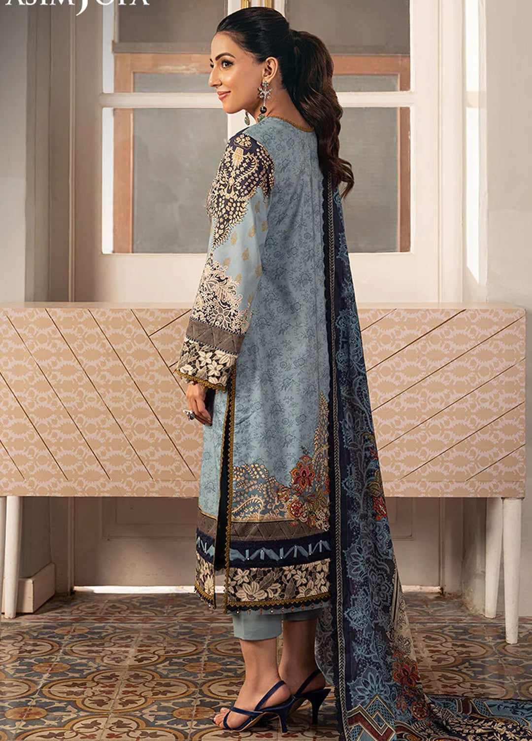 Aira by Asim Jofa Embroidered Lawn Suits Unstitched 3 Piece AJ24AS AJAR-27 - Summer Collection