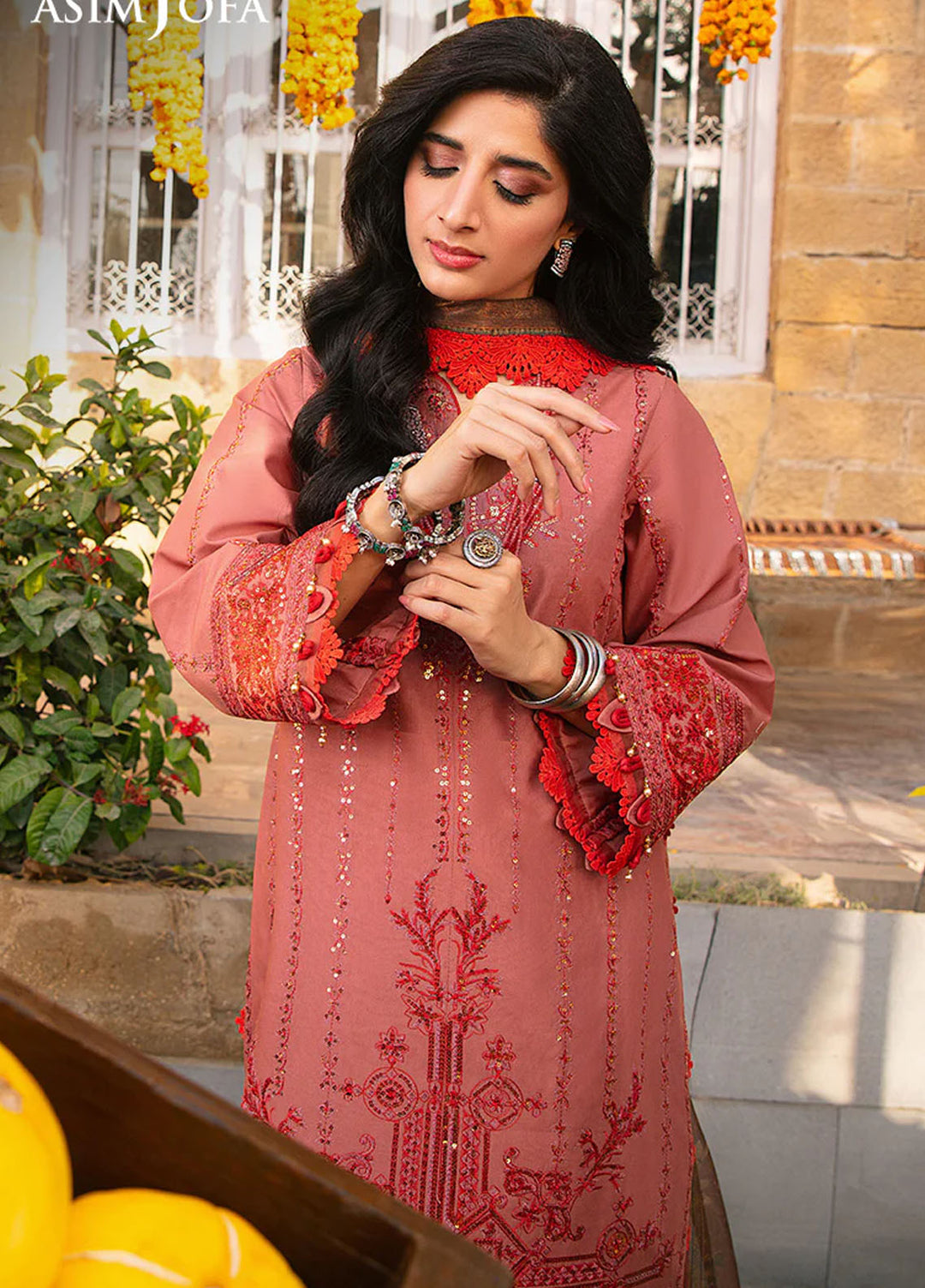 Aira by Asim Jofa Embroidered Lawn Suits Unstitched 3 Piece AJ24AS AJAR-35 - Summer Collection