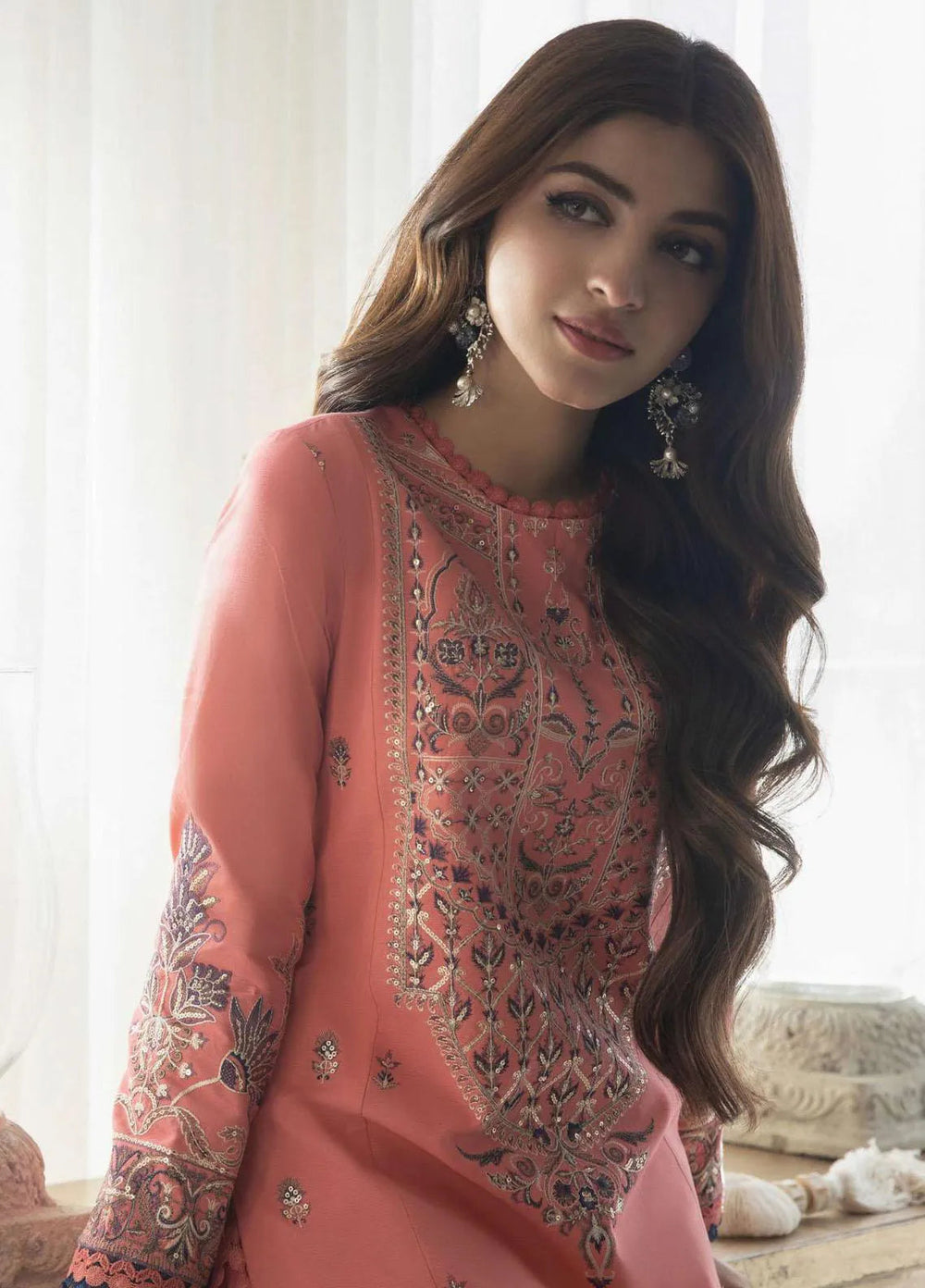 Aira By Asim Jofa Embroidered Lawn Unstitched Suit 2 Piece AJ23A AJAI-20 - Eid Collection