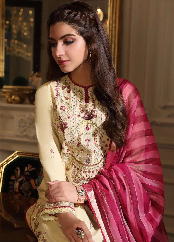 Aira By Asim Jofa Embroidered Lawn Unstitched Suit 3 Piece AJ23A AJAI-11 - Eid Collection