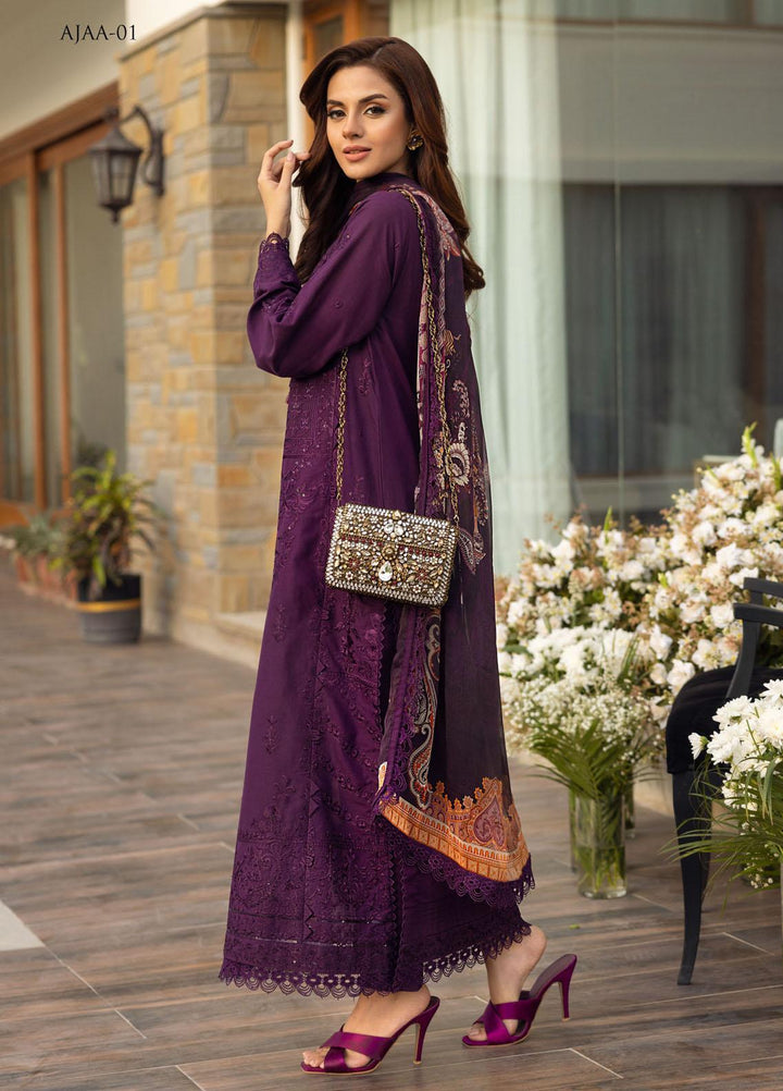 Aira by Asim Jofa Embroidered Lawn Suits Unstitched 3 Piece AJ22AR AJAA-01 - Summer Festive Collection