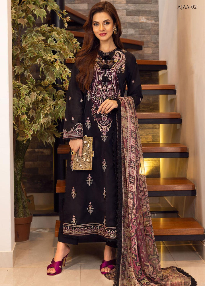 Aira by Asim Jofa Embroidered Lawn Suits Unstitched 3 Piece AJ22AR AJAA-02 - Summer Festive Collection