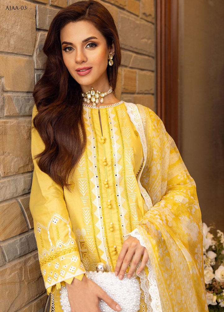 Aira by Asim Jofa Embroidered Lawn Suits Unstitched 3 Piece AJ22AR AJAA-03 - Summer Festive Collection