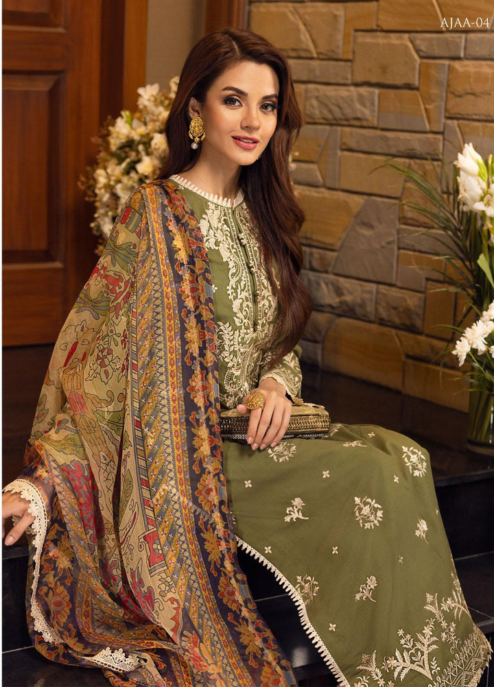 Aira by Asim Jofa Embroidered Lawn Suits Unstitched 3 Piece AJ22AR AJAA-04 - Summer Festive Collection
