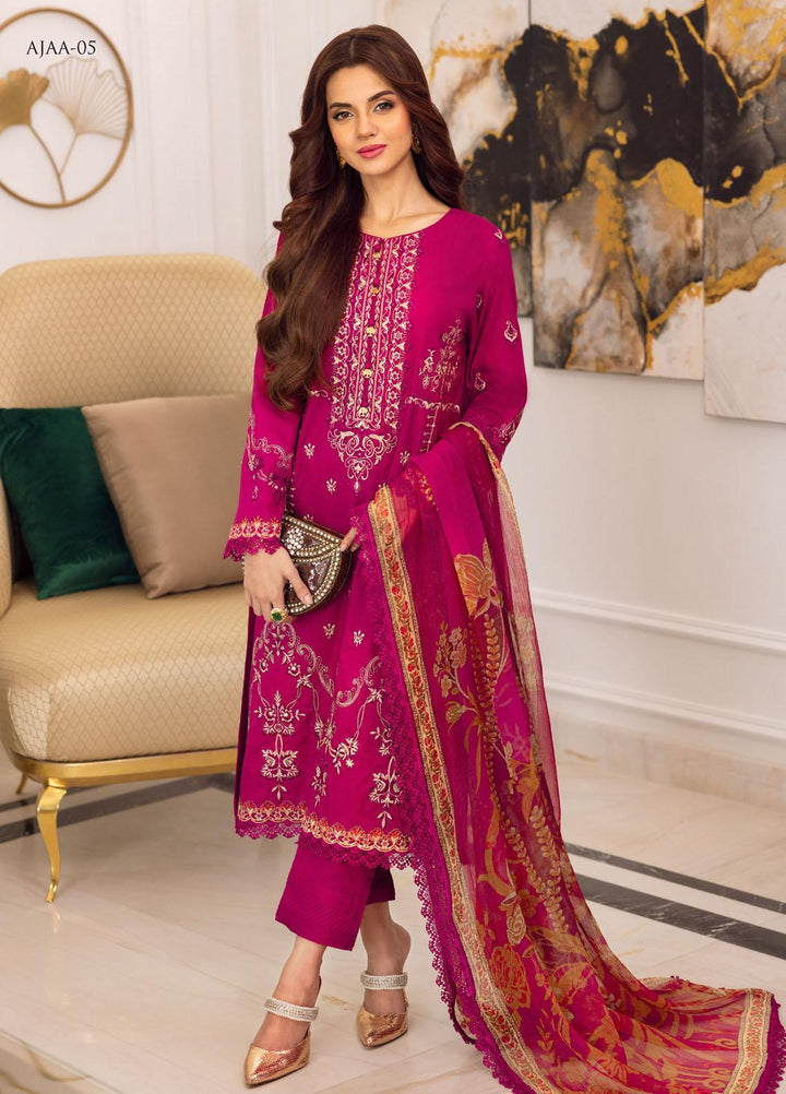 Aira by Asim Jofa Embroidered Lawn Suits Unstitched 3 Piece AJ22AR AJAA-05 - Summer Festive Collection