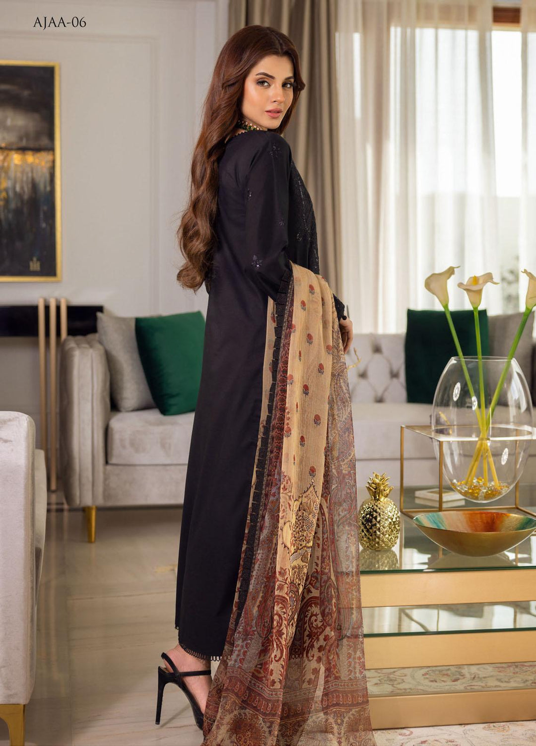 Aira by Asim Jofa Embroidered Lawn Suits Unstitched 3 Piece AJ22AR AJAA-06 - Summer Festive Collection