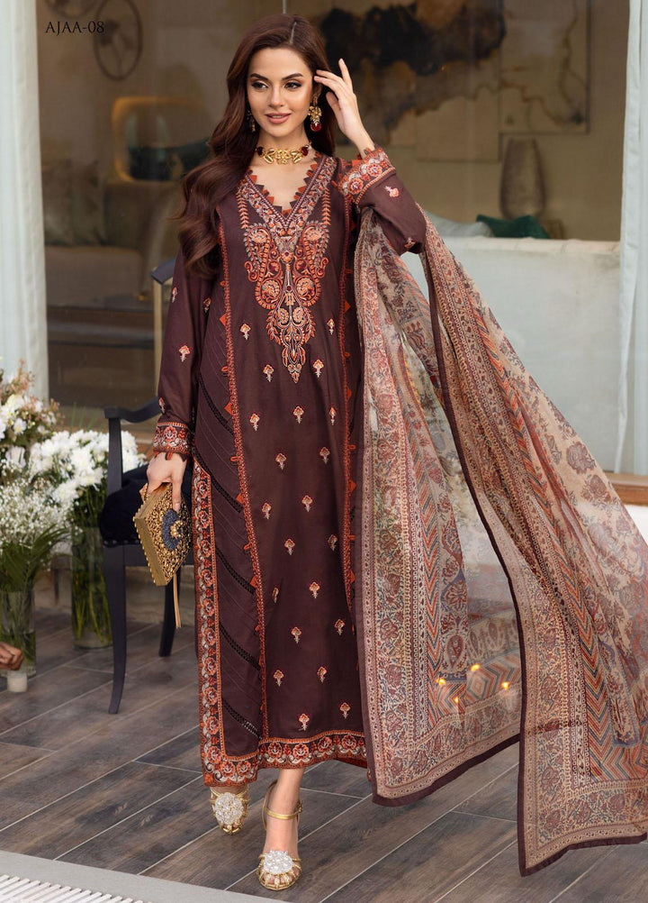 Aira by Asim Jofa Embroidered Lawn Suits Unstitched 3 Piece AJ22AR AJAA-08 - Summer Festive Collection