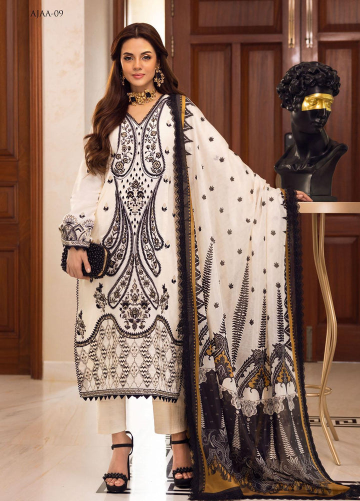 Aira by Asim Jofa Embroidered Lawn Suits Unstitched 3 Piece AJ22AR AJAA-09 - Summer Festive Collection