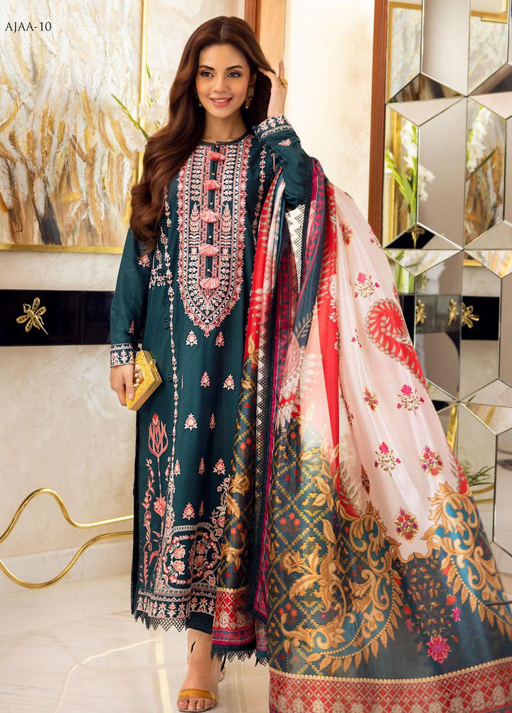 Aira by Asim Jofa Embroidered Lawn Suits Unstitched 3 Piece AJ22AR AJAA-10 - Summer Festive Collection