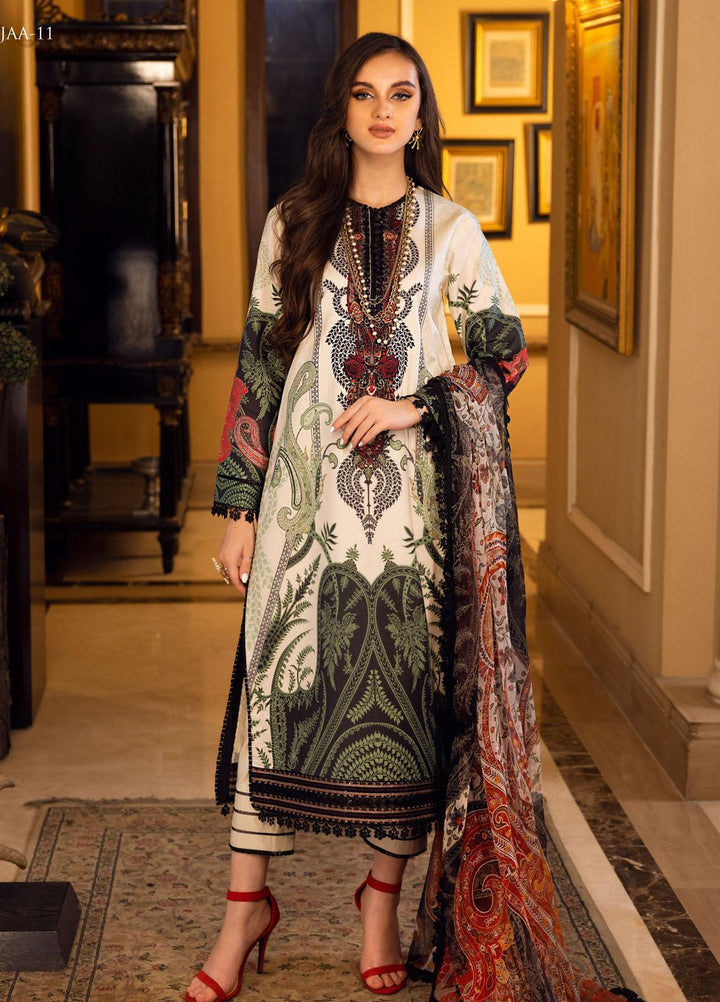 Aira by Asim Jofa Embroidered Lawn Suits Unstitched 3 Piece AJ22AR AJAA-11 - Summer Festive Collection