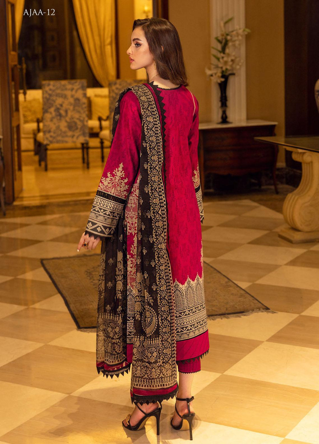 Aira by Asim Jofa Embroidered Lawn Suits Unstitched 3 Piece AJ22AR AJAA-12 - Summer Festive Collection