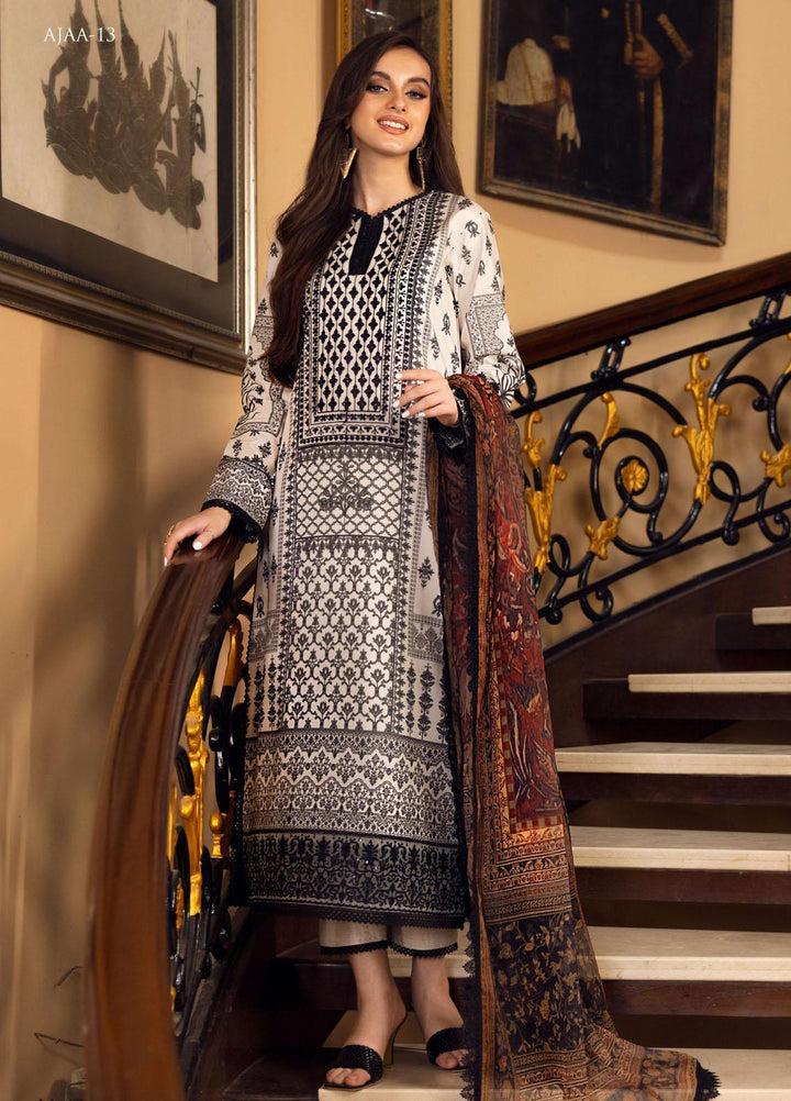 Aira by Asim Jofa Embroidered Lawn Suits Unstitched 3 Piece AJ22AR AJAA-13 - Summer Festive Collection