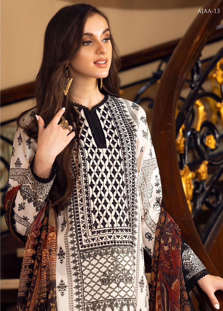 Aira by Asim Jofa Embroidered Lawn Suits Unstitched 3 Piece AJ22AR AJAA-13 - Summer Festive Collection