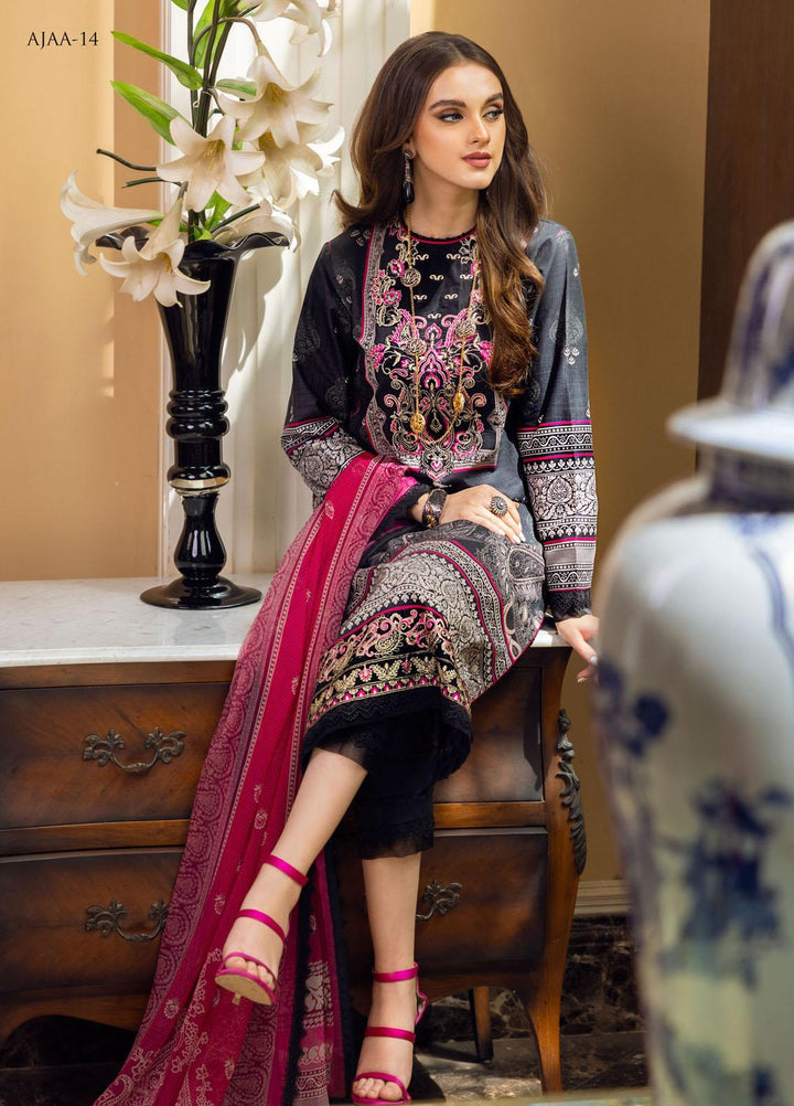 Aira by Asim Jofa Embroidered Lawn Suits Unstitched 3 Piece AJ22AR AJAA-14 - Summer Festive Collection