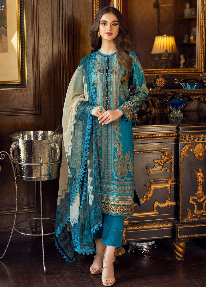 Aira by Asim Jofa Embroidered Lawn Suits Unstitched 3 Piece AJ22AR AJAA-17 - Summer Festive Collection
