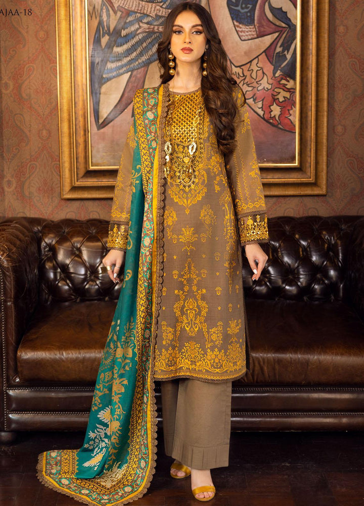 Aira by Asim Jofa Embroidered Lawn Suits Unstitched 3 Piece AJ22AR AJAA-18 - Summer Festive Collection