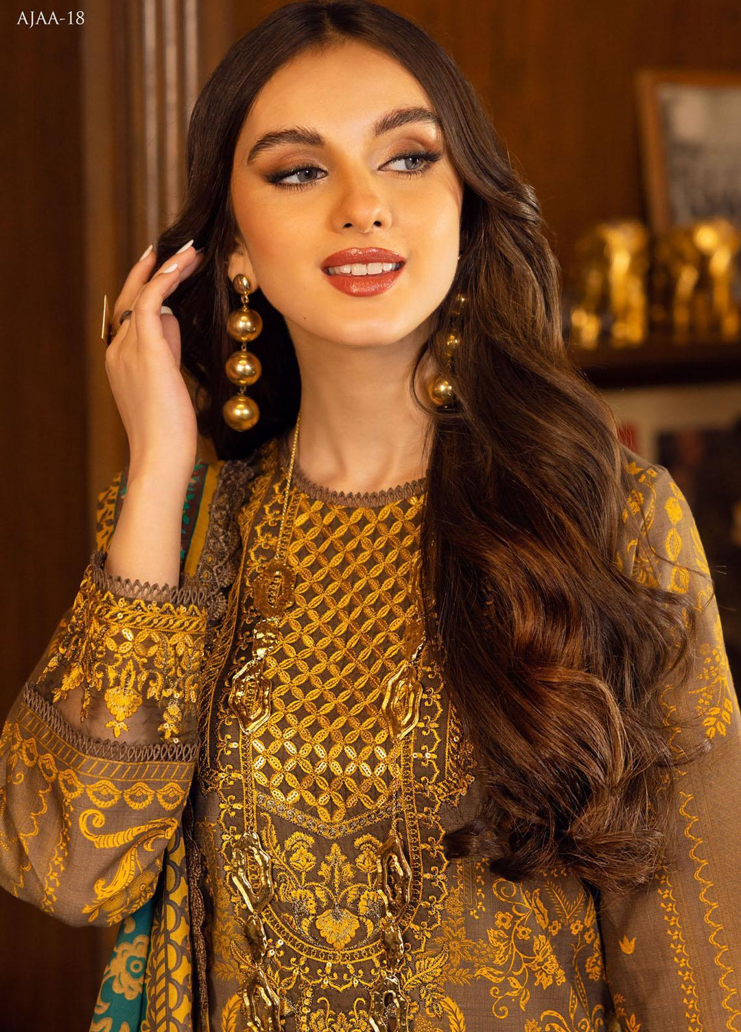 Aira by Asim Jofa Embroidered Lawn Suits Unstitched 3 Piece AJ22AR AJAA-18 - Summer Festive Collection
