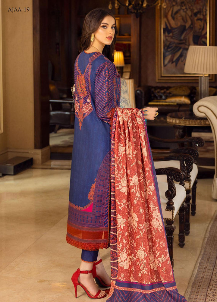 Aira by Asim Jofa Embroidered Lawn Suits Unstitched 3 Piece AJ22AR AJAA-19 - Summer Festive Collection