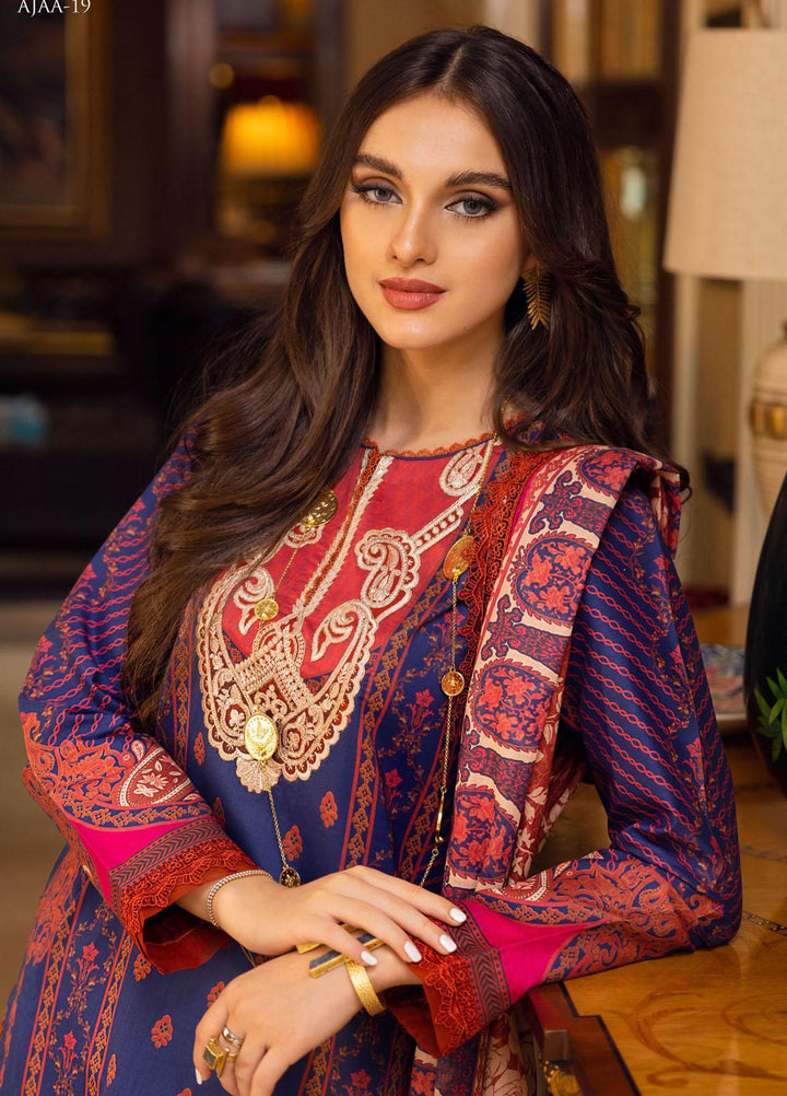 Aira by Asim Jofa Embroidered Lawn Suits Unstitched 3 Piece AJ22AR AJAA-19 - Summer Festive Collection