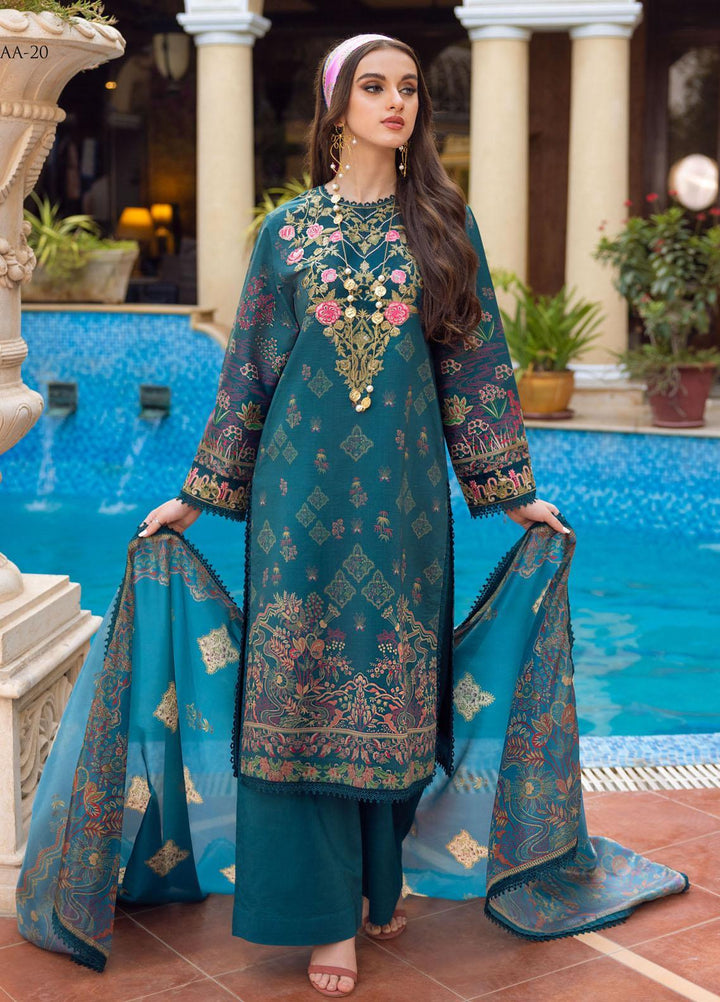 Aira by Asim Jofa Embroidered Lawn Suits Unstitched 3 Piece AJ22AR AJAA-20 - Summer Festive Collection