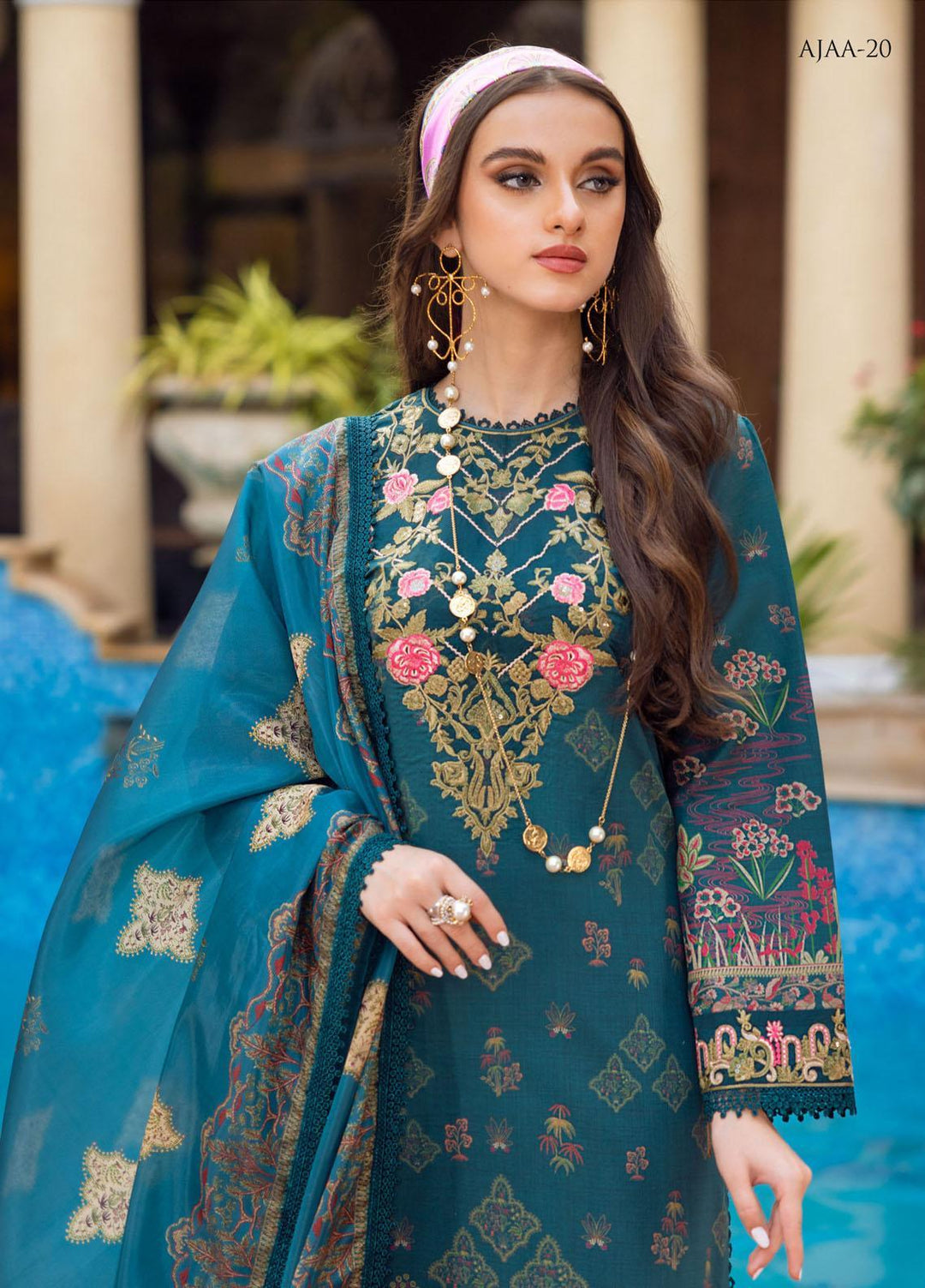 Aira by Asim Jofa Embroidered Lawn Suits Unstitched 3 Piece AJ22AR AJAA-20 - Summer Festive Collection