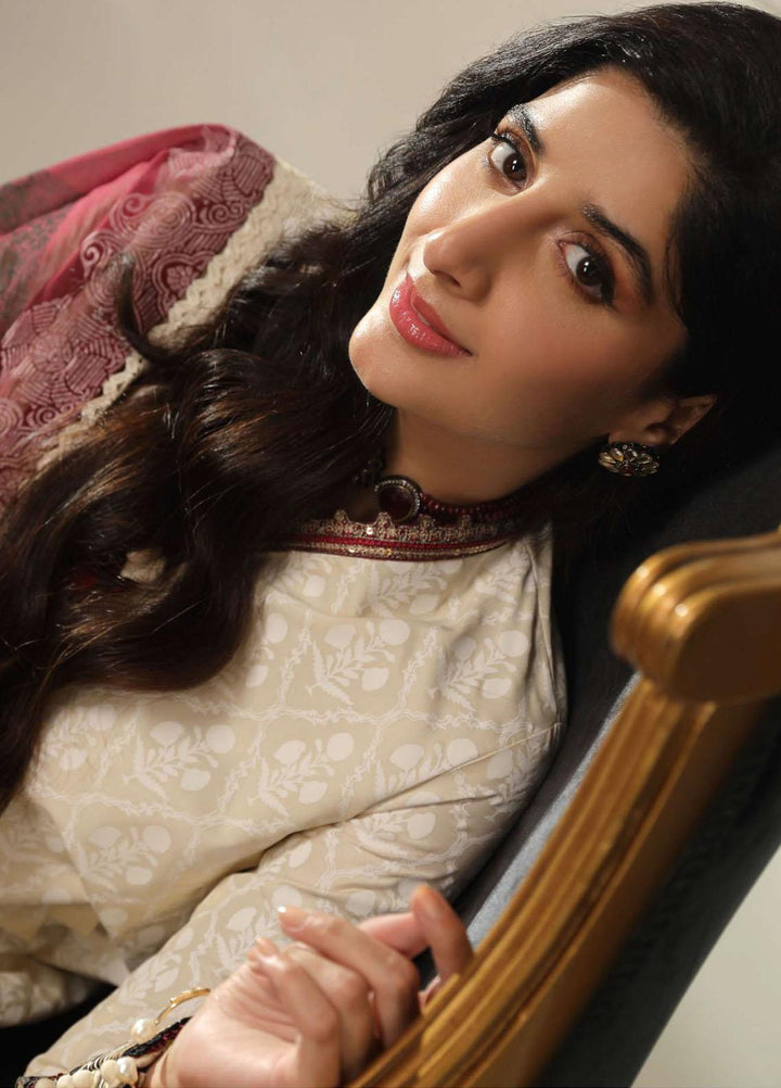 Aira By Asim Jofa Embroidered Cotton Silk Suits Unstitched 3 Piece AJ23A AJAI-02 - Eid Collection