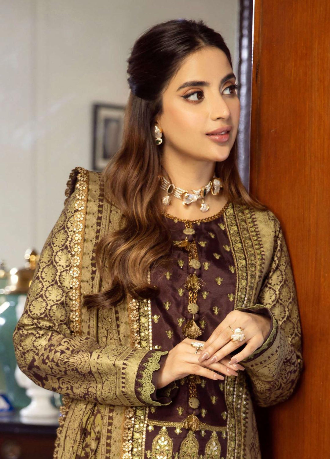 Aira By Asim Jofa Embroidered Cotton Silk Suits Unstitched 3 Piece AJ23A AJAI-04 - Eid Collection