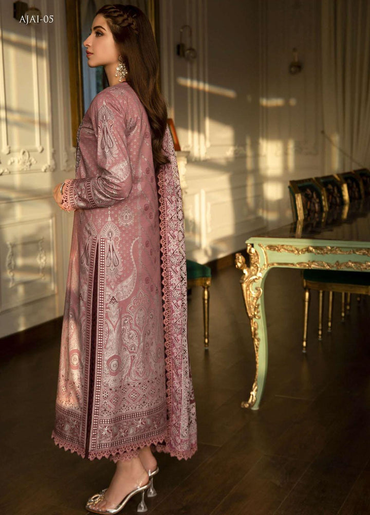 Aira By Asim Jofa Embroidered Cambric Suits Unstitched 3 Piece AJ23A AJAI-05 - Eid Collection