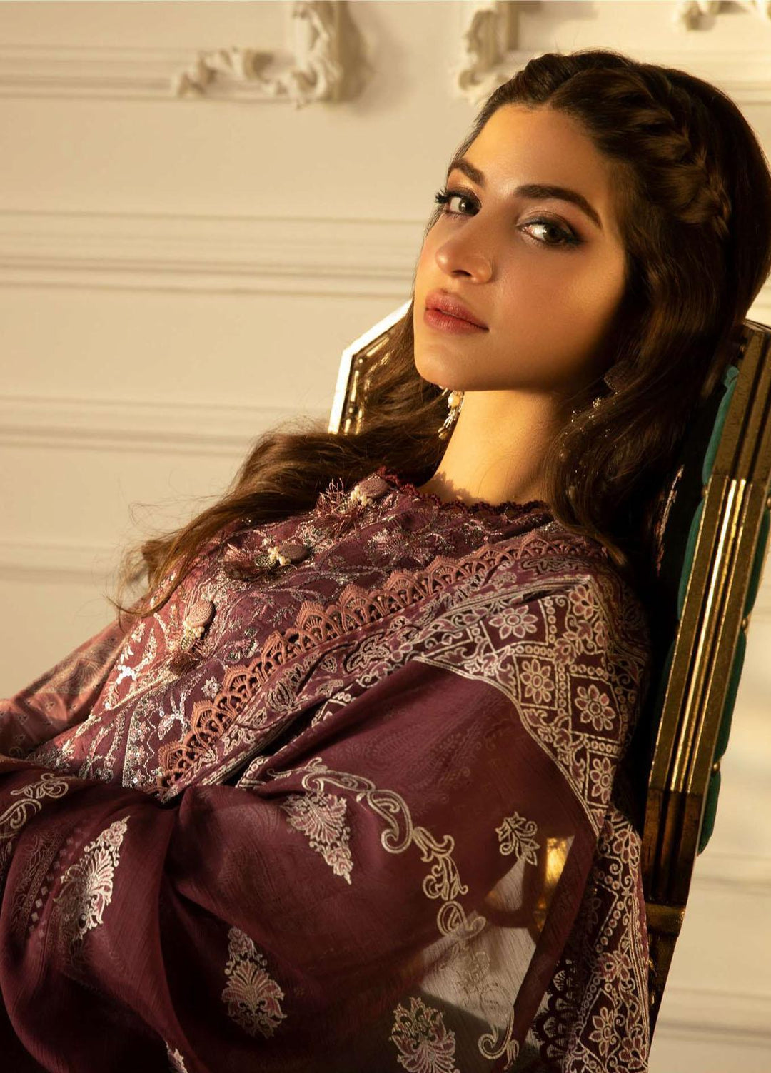 Aira By Asim Jofa Embroidered Cambric Suits Unstitched 3 Piece AJ23A AJAI-05 - Eid Collection